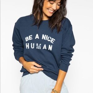Suburban Riot Be a Nice Human Navy Crewneck M EUC
